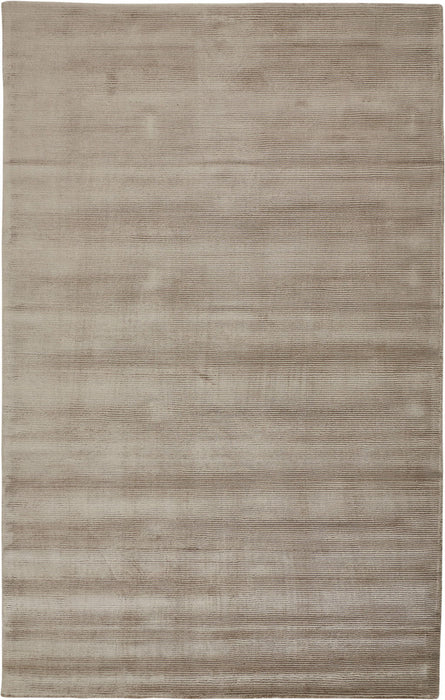 5' x 8' Hand Woven Viscose Area Rug - Tan Ivory And Taupe