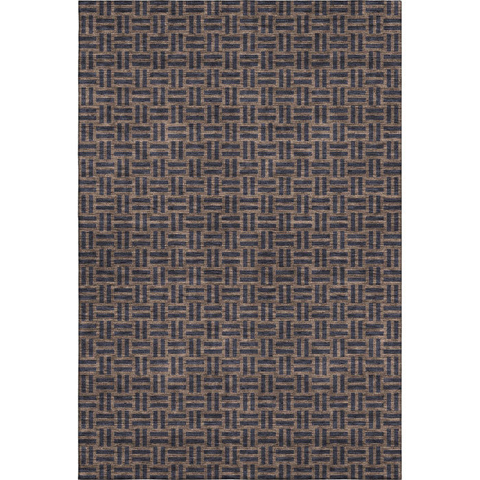 10' X 14' Abstract Geometric Washable Area Rug With UV Protection (673525) - Chocolate / Gray