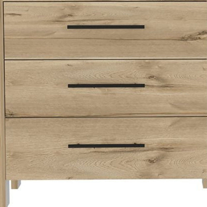 Four Drawer Double Dresser - Light Oak / White