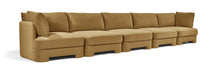 Meridian Furniture Hammond velvet performance fabric 5-piece sectional sofa with upholstered cushions and modern design.