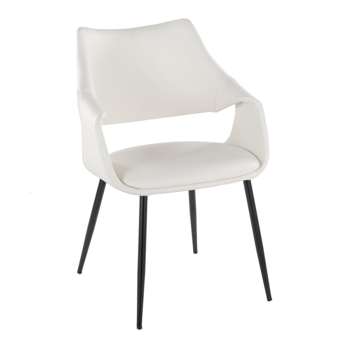 Curvo - High Back Upholstered Chair (Set of 2) - Black Metal Legs