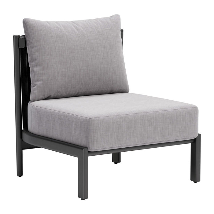 28" Fabric Side Chair - Gray / Black