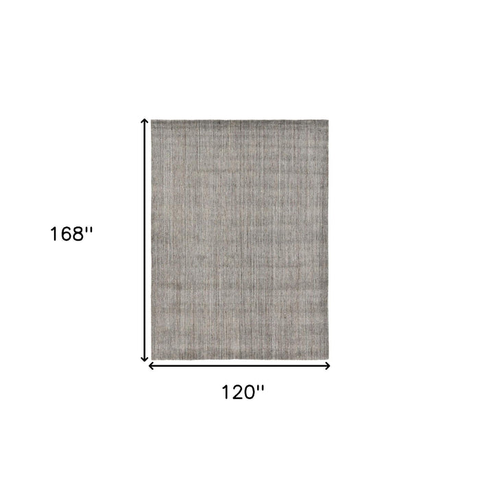 10' X 14' Wool Abstract Hand Woven Area Rug - Gray And Light
