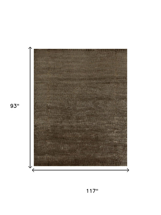 8' X 10' Abstract Hand Knotted Area Rug (744271) - Brown / Black
