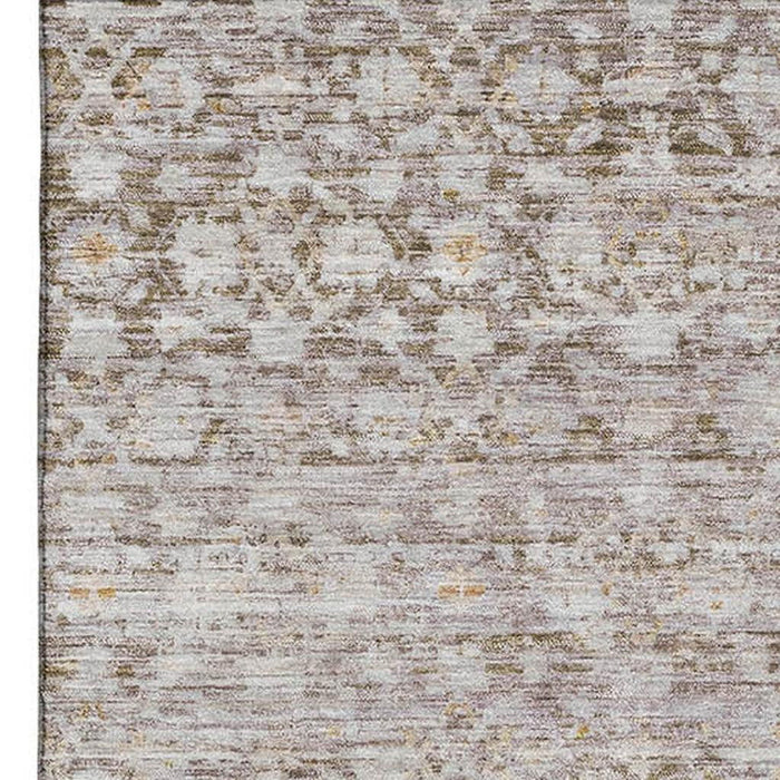 10' X 14' Striped Washable Area Rug With UV Protection (700011) - Taupe / Beige