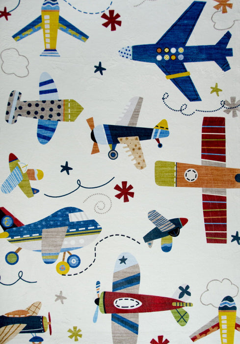 8' X 11' Abstract Area Rug (530610) - Cream / Blue
