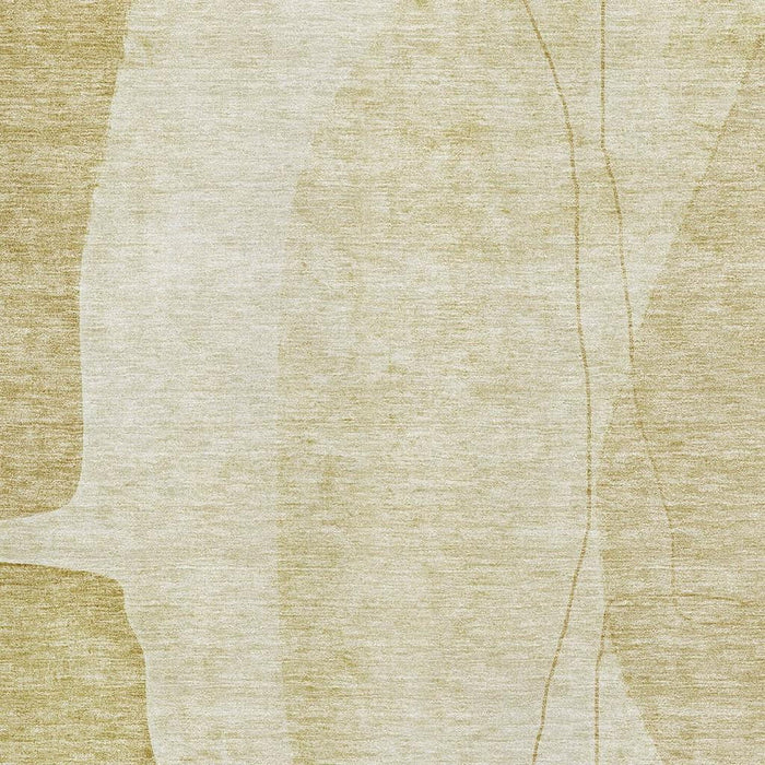 9' X 12' Abstract Washable Area Rug With UV Protection (656572) - Gold / Beige