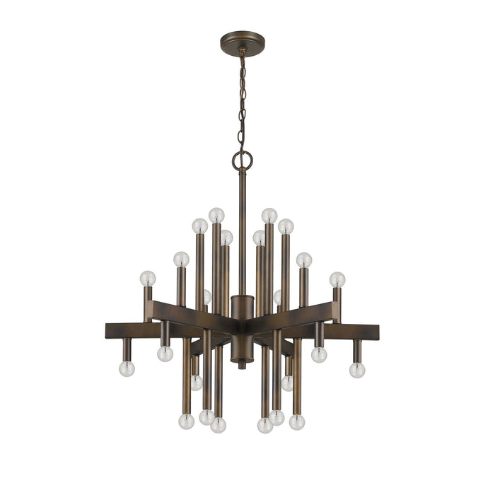 Candle Style Multi Light Metal Dimmable Chandelier - Brown