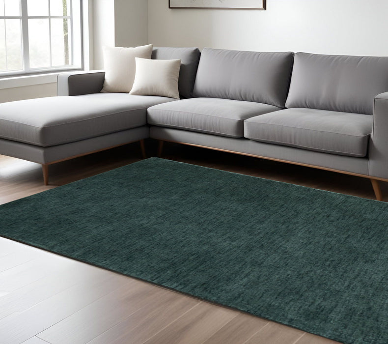8' X 11' Hand Woven Area Rug - Green