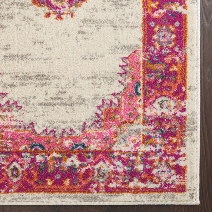 12' x 18' Moroccan Power Loom Distressed Area Rug - Pink Beige