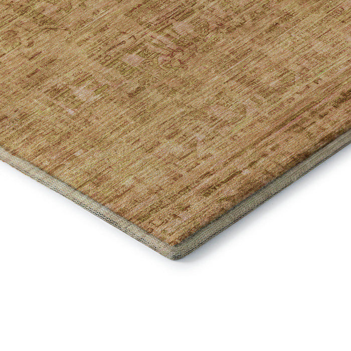 10' X 14' Oriental Washable Area Rug With UV Protection (701009) - Salmon / Peach