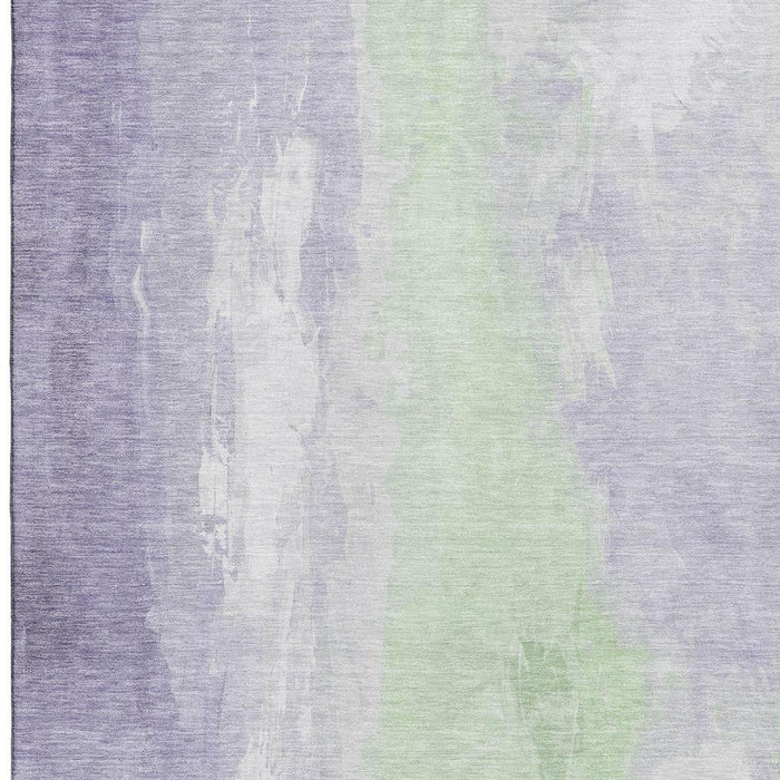 10' X 14' Abstract Washable Area Rug With UV Protection (705539) - Lavender / Ivory