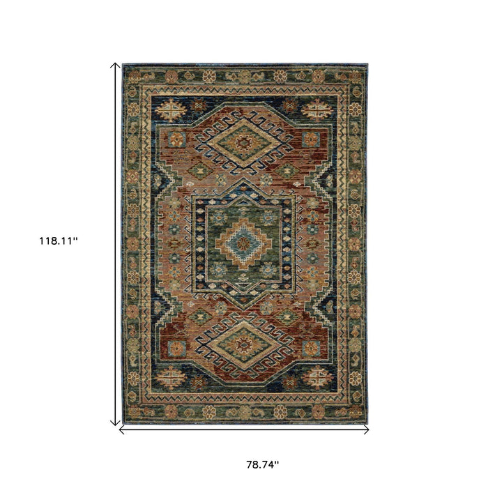 7' X 10' Tribal Area Rug - Blue