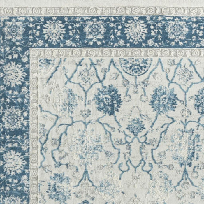 9' X 12' Floral Area Rug (719013) - Gray / Blue