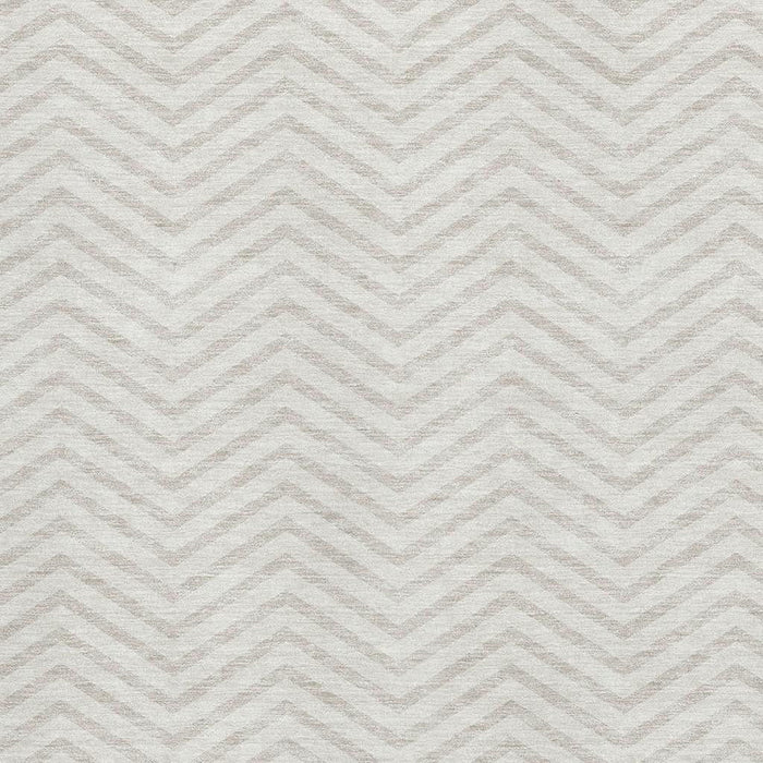 10' X 14' Chevron Washable Area Rug With UV Protection (674257) - Ivory / Beige