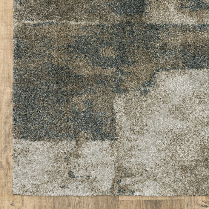 9.8' x 12.8' Geometric Power Loom Area Rug - Teal Blue