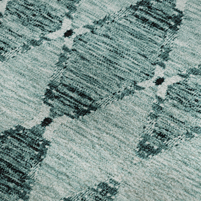 8' X 10' Moroccan Washable Area Rug With UV Protection (651158) - Teal / Ivory