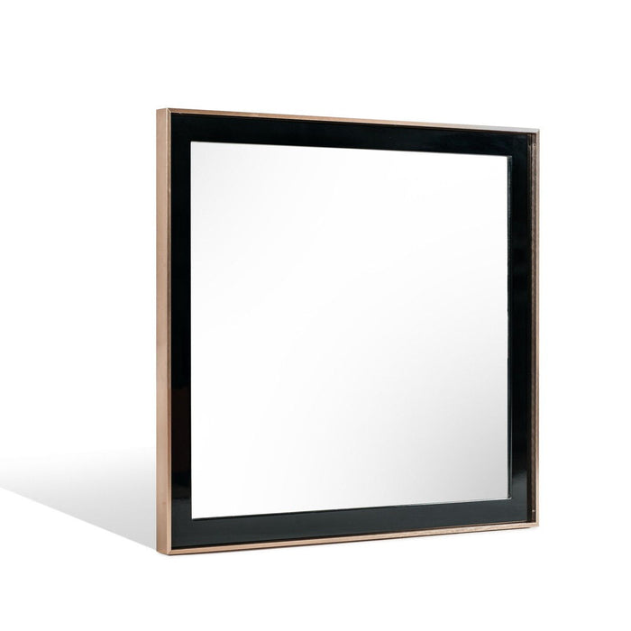 39" Framed Accent Mirror - Black / Rose Gold