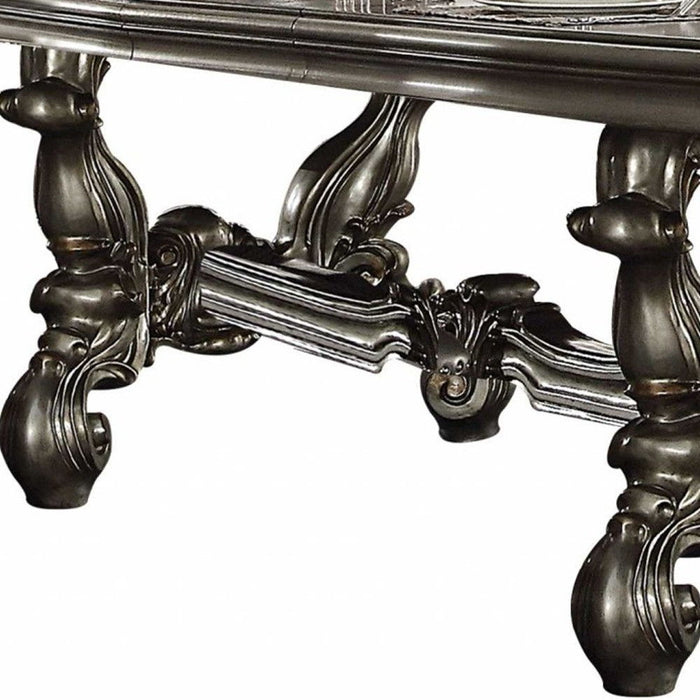 46" Solid Wood Trestle Base Dining Table - Platinum