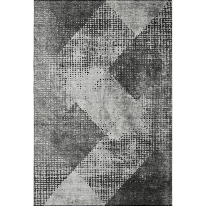 10' X 14' Diamond Washable Area Rug With UV Protection (683333) - Gray / Silver
