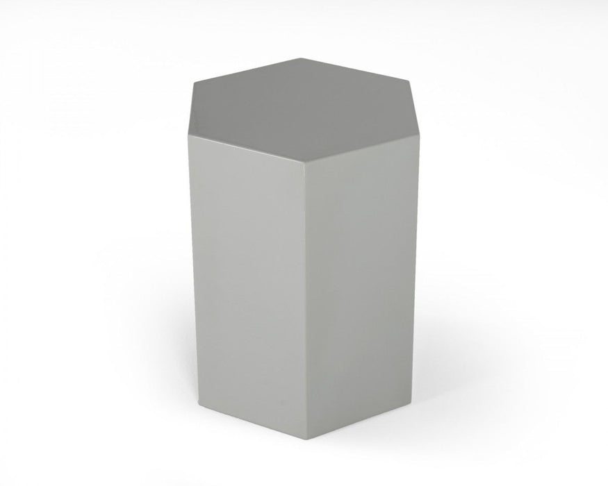 Manufactured Wood Hexagon End Table - Light Gray