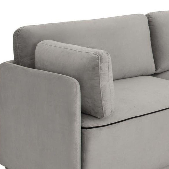 Modern Sectional Sofa With Ottoman - Light Gray