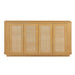 Giga contemporary wave-shaped TV stand with rattan doors, sleek modern design, and open shelf for media devices.