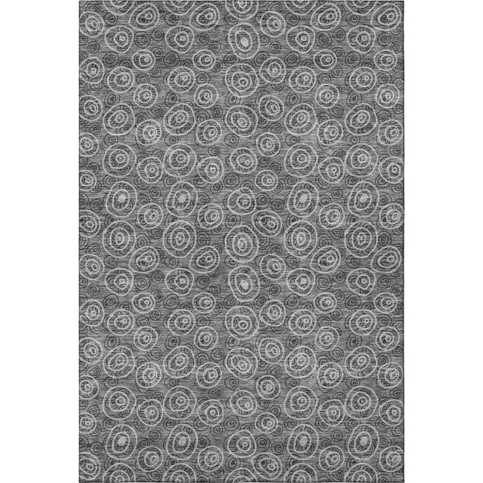 10' X 14' Polka Dot Washable Area Rug With UV Protection - Gray And Silver