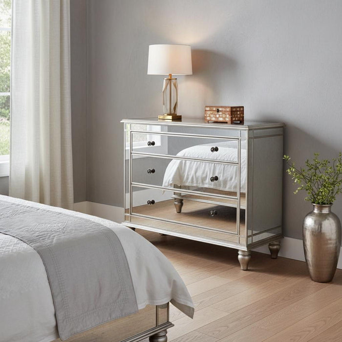 Rectangle Three Drawer Console Storage Chest - Mirrored