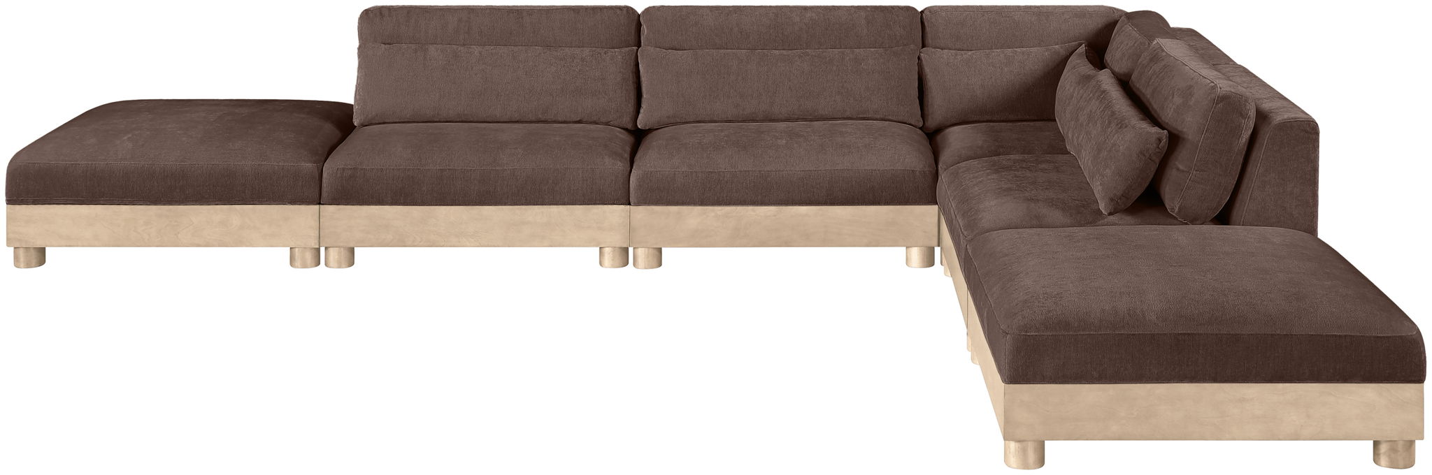 Turin - Chenille Fabric Upholstered Modular Sectional - Brown