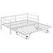 Giga industrial metal daybed with adjustable pop-up trundle and integrated LED strip, showcasing a modern, sturdy design.