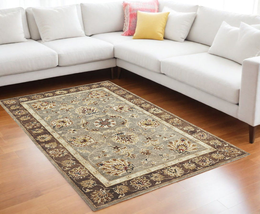 9' x 13' Hand Tufted Traditional Floral Indoor Area Rug - Gray Mocha