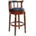 Giga Swivel Cow Top Wooden Bar Stool with backrest, 360-degree swivel, bar height 28-30 inches, ideal for home kitchen counters