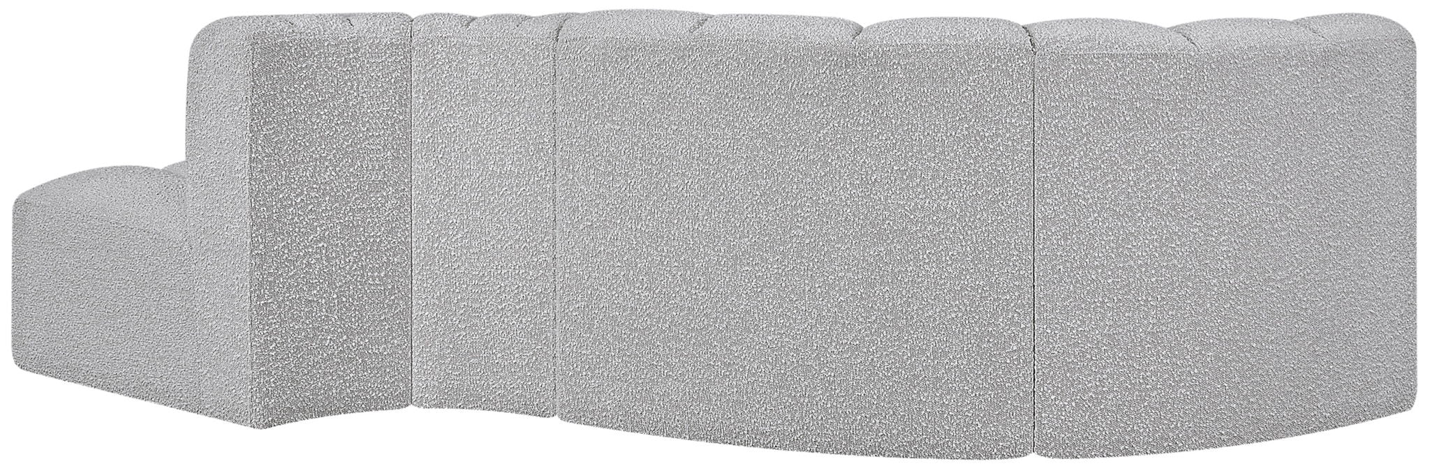Arc - Boucle Fabric 4 Piece L-Shaped Modular Sofa