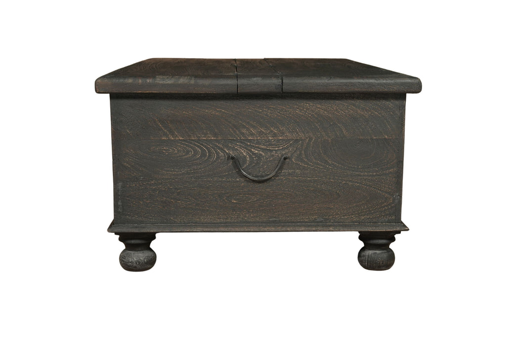Solid Wood Distressed Lift Top Coffee Table - Black