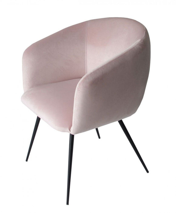 Upholstered Velvet Dining Arm Chair - Pink