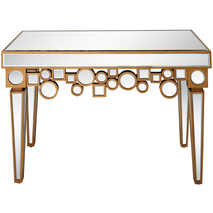 Mirrored Glass Console Table - Silver And Gold And Silver
