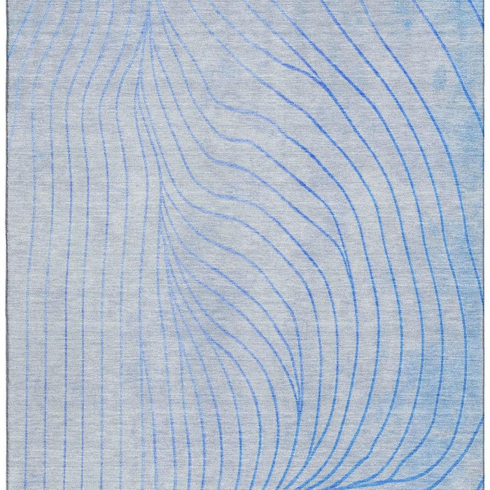 10' X 14' Abstract Washable Area Rug With UV Protection (718097) - Blue / Silver
