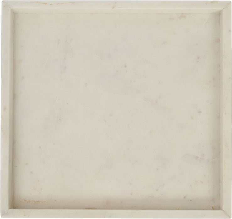 Michael genuine marble tray by Meridian Furniture, showcasing a sleek rectangular tray with polished marble surface and modern design.