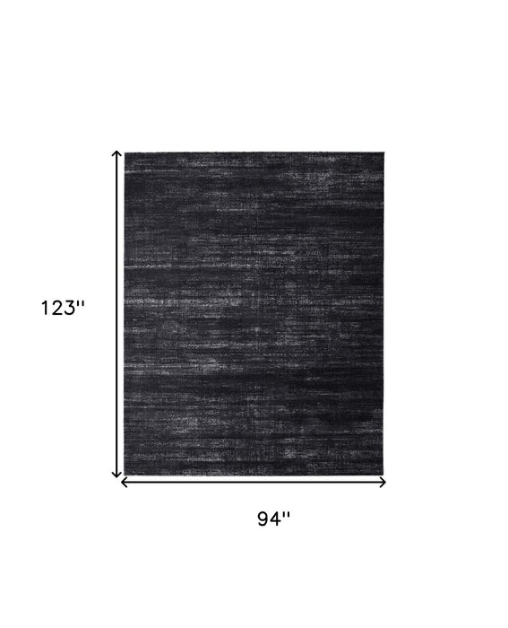 8' x 10' Power Loom Area Rug - Black And Gray