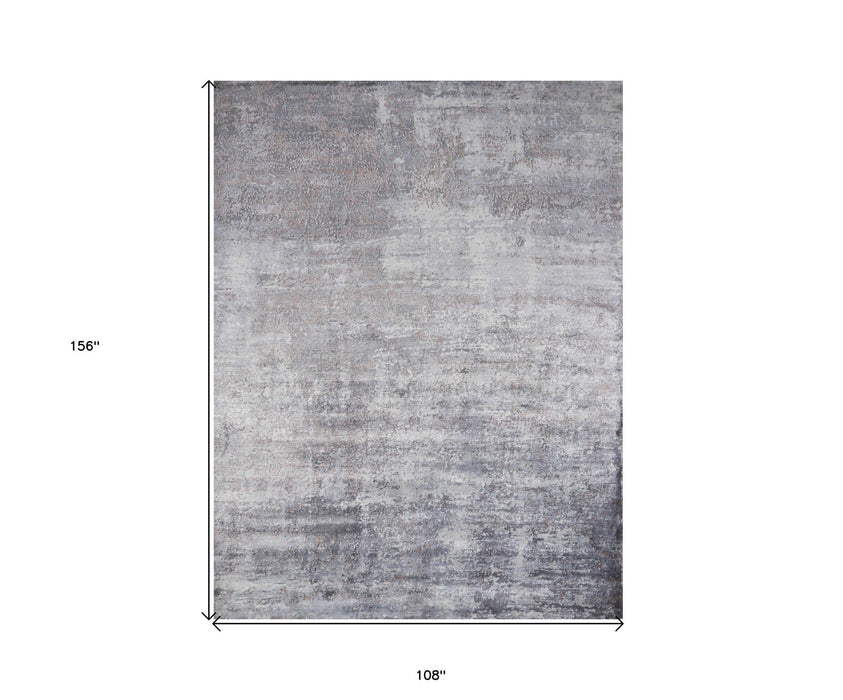 9' x 13' Abstract Hand Loomed Area Rug - Light Gray
