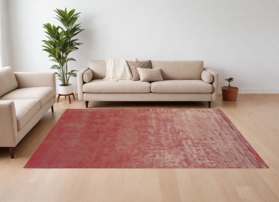 6' x 9' Hand Woven Area Rug - Red Chevron