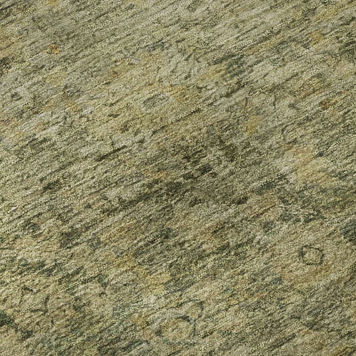 10' X 14' Oriental Washable Area Rug With UV Protection (700943) - Green / Gold