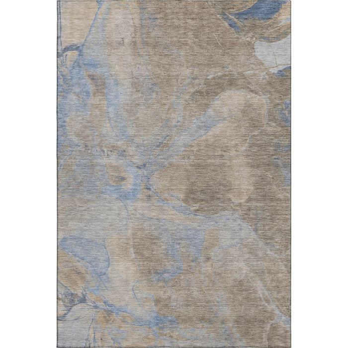 10' X 14' Abstract Washable Area Rug With UV Protection (701195) - Taupe / Blue