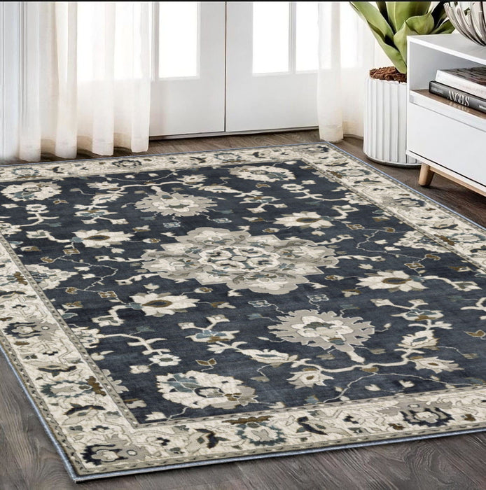 5' X 8' Traditional Oriental Area Rug - Blue