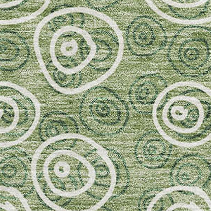 10' X 14' Polka Dot Washable Area Rug With UV Protection - Green And Ivory
