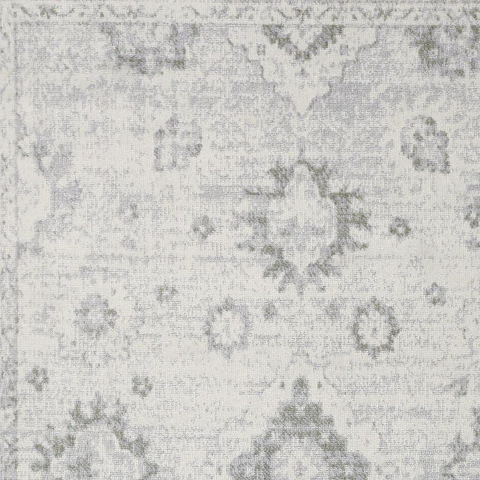 3' X 5' Floral Power Loom Worn Faded Area Rug (573473) - Ivory