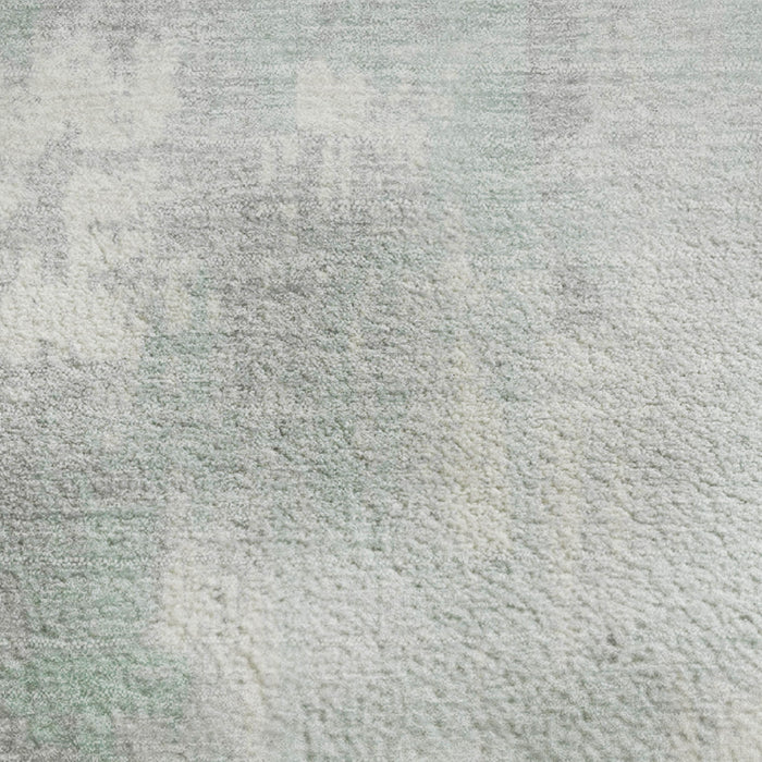 10' X 14' Abstract Washable Area Rug With UV Protection (705401) - Mint Green / Ivory