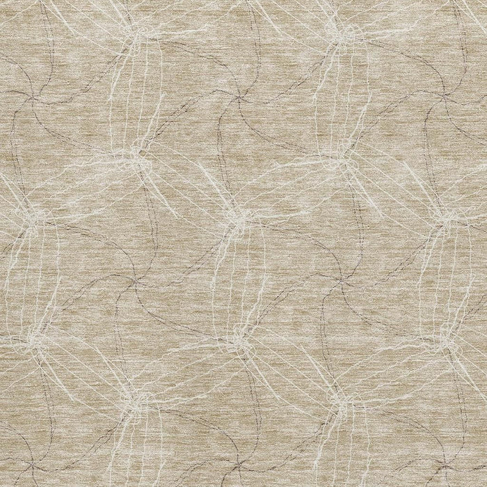 10' X 14' Geometric Washable Area Rug With UV Protection (676548) - Beige / Ivory
