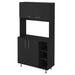 Black wall-mounted accent cabinet with seven shelves and six drawers, made by HomeRoots for stylish storage and organization.